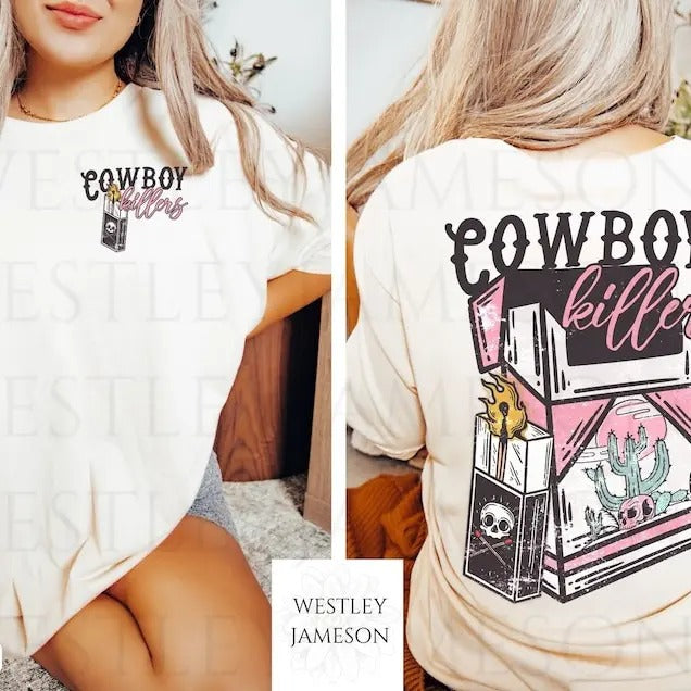 Vintage Inspired Cowboy Killers Western Skull - Adult & Kids T-Shirts, Sweatshirts & Hoodies apparel design preview 1