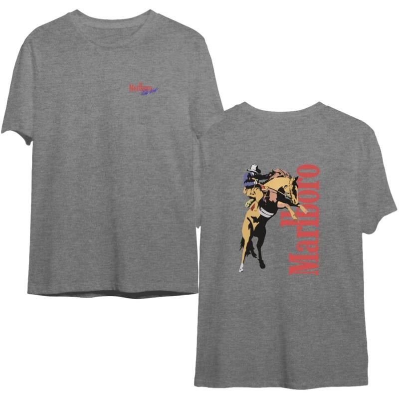 Vintage Marlboro Cowboy Wild West USA Retro - Adult & Kids T-Shirts, Sweatshirts & Hoodies apparel design preview 1