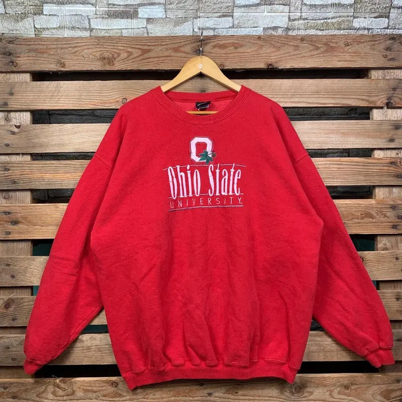 Vintage Ncaa Ohio State Jumper Embroidery Logo Red - Adult & Kids T-Shirts, Sweatshirts & Hoodies apparel design preview 1