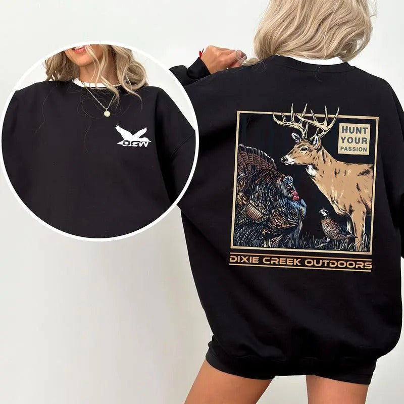 Vintage Outdoors Hunt Two Sided Deer Gobblers Turkey - Adult & Kids T-Shirts, Sweatshirts & Hoodies apparel design preview 1