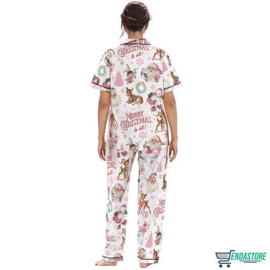 Vintage Pink Christmas Pajama Set 3D Christmas Sweater - Holiday Gift product image 2