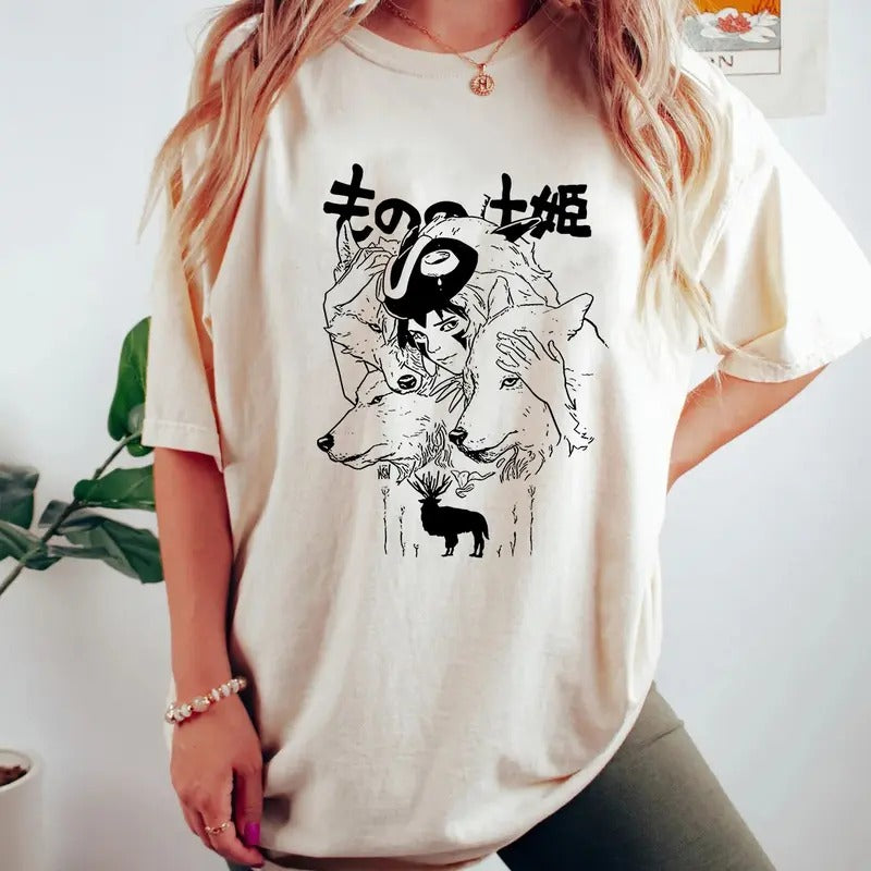 Vintage Princess Mononoke Studio Ghibli Miyazaki - Adult & Kids T-Shirts, Sweatshirts & Hoodies apparel design preview 1