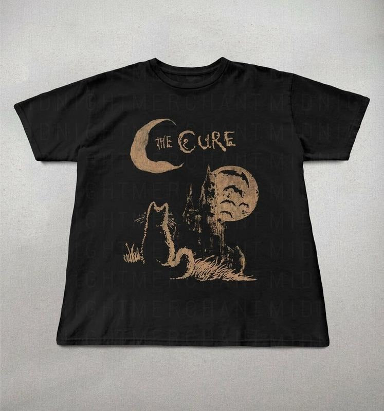 Vintage Retro Band Cure Cat 90s Alt Indie Rock Music - Adult & Kids T-Shirts, Sweatshirts & Hoodies apparel design preview 1