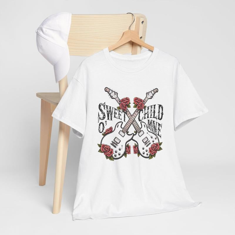 Vintage Rock Electric Guitar Roses Sweet Child O' - Adult & Kids T-Shirts, Sweatshirts & Hoodies apparel design preview 1