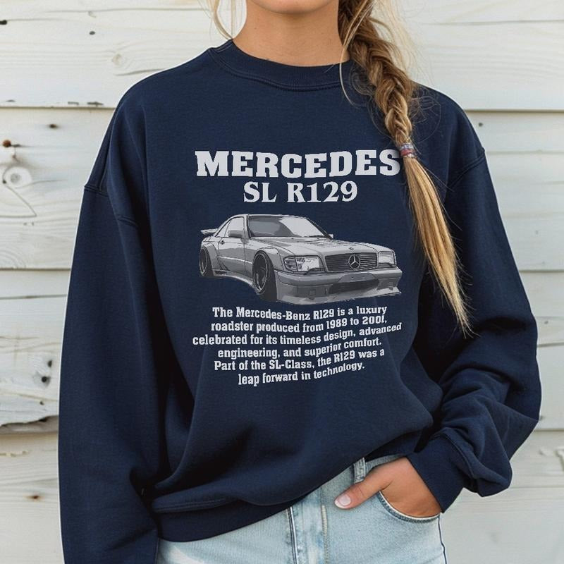 Vintage SL R129 Classic Car Enthusiast Retro Auto - Adult & Kids T-Shirts, Sweatshirts & Hoodies apparel design preview 1
