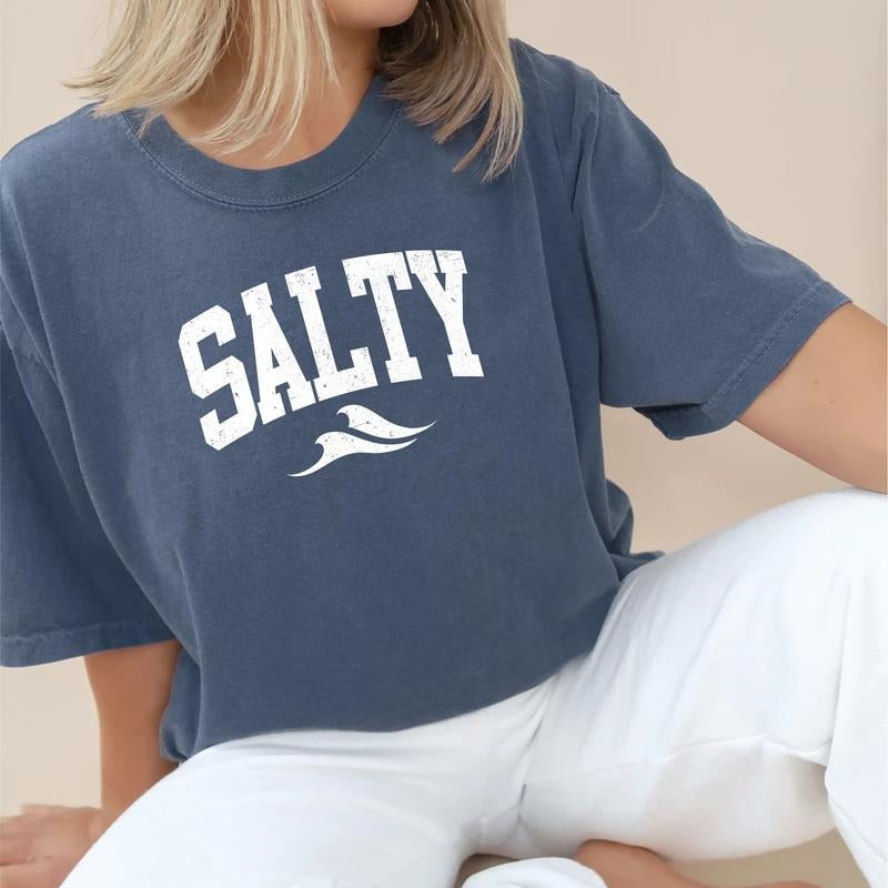 Vintage Salty Retro Summer Beach Hello Basic Vacation - Adult & Kids T-Shirts, Sweatshirts & Hoodies apparel design preview 1