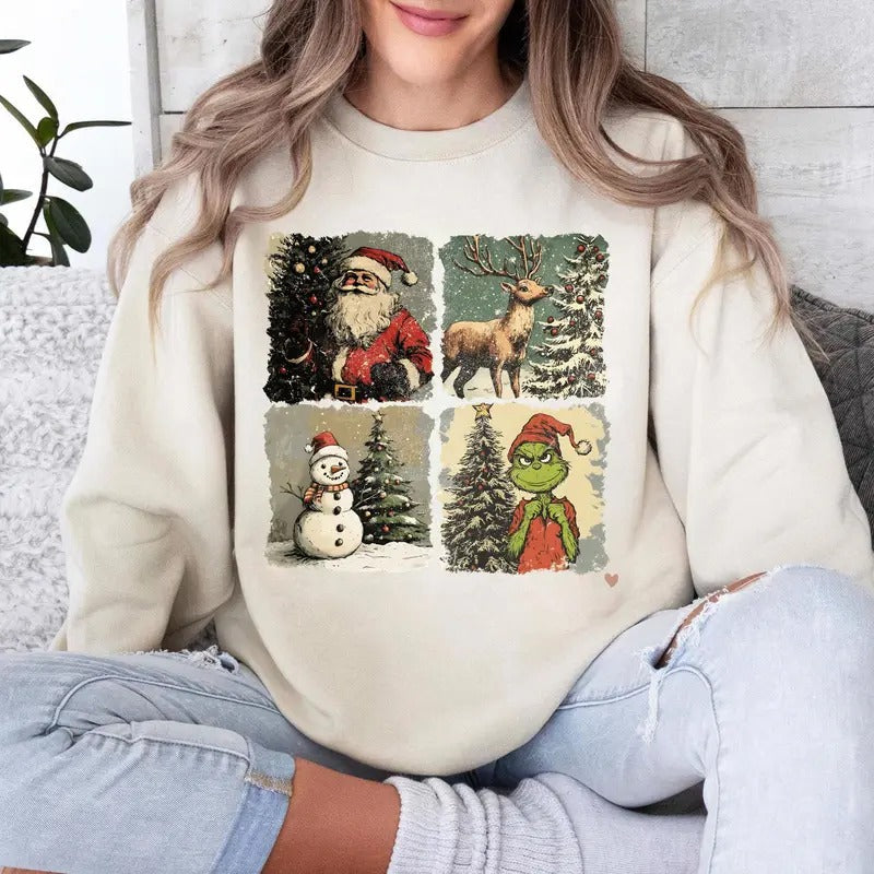 Vintage Santa Claus Merry Retro Funny Xmas - Adult & Kids T-Shirts, Sweatshirts & Hoodies apparel design preview 1