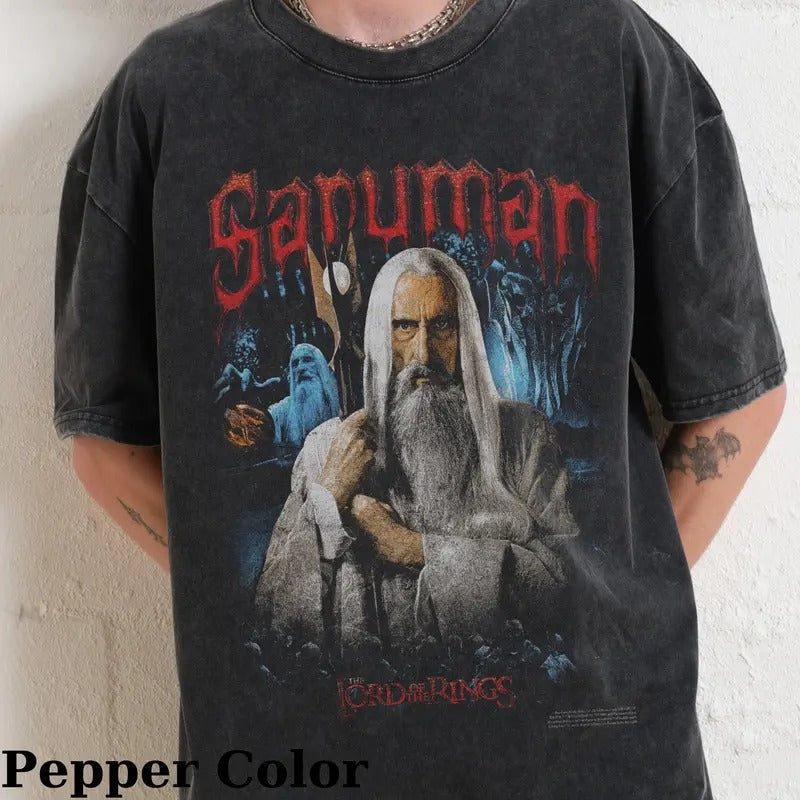 Vintage Saruman Lord Rings Movie Middle Earth J.R.R. - Adult & Kids T-Shirts, Sweatshirts & Hoodies apparel design preview 1