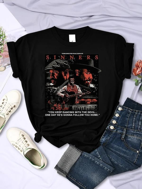 Vintage Sinners 2025 Movie Retro Dancing Devil Lover - Adult & Kids T-Shirts, Sweatshirts & Hoodies apparel design preview 1