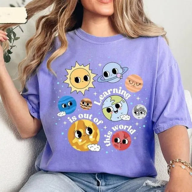 Vintage Solar System Teacher Cotton Casual Polyeste - Adult & Kids T-Shirts, Sweatshirts & Hoodies apparel design preview 1