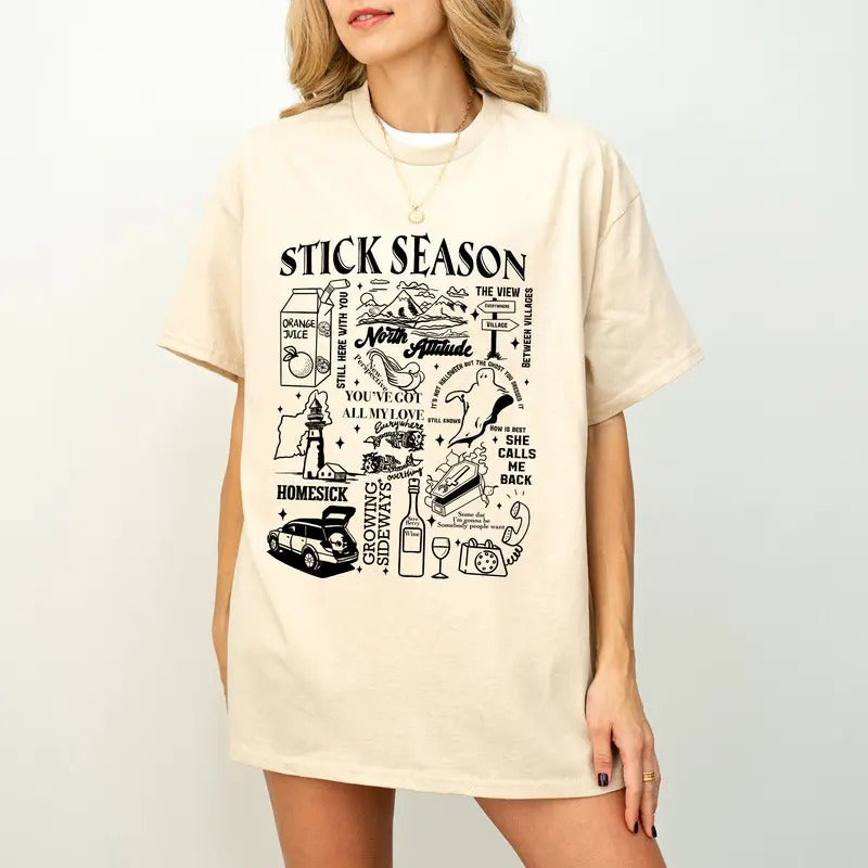 Vintage Stick Season 2024 Noah Kahan Country Music - Adult & Kids T-Shirts, Sweatshirts & Hoodies apparel design preview 1