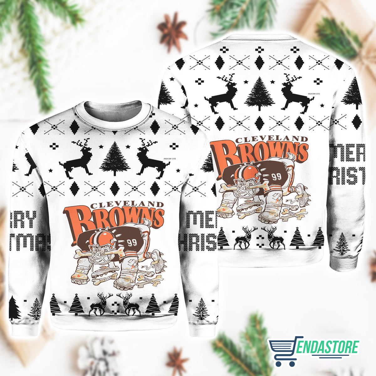 Vintage Style Browns Bear 3D Ugly Christmas Sweater - Holiday Gift product image