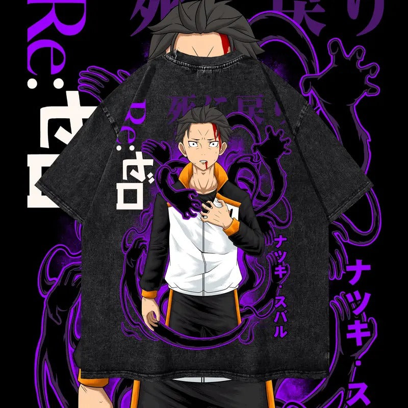 Vintage Subaru Washed Re Zero Anime Manga Heavy - Adult & Kids T-Shirts, Sweatshirts & Hoodies apparel design preview 1