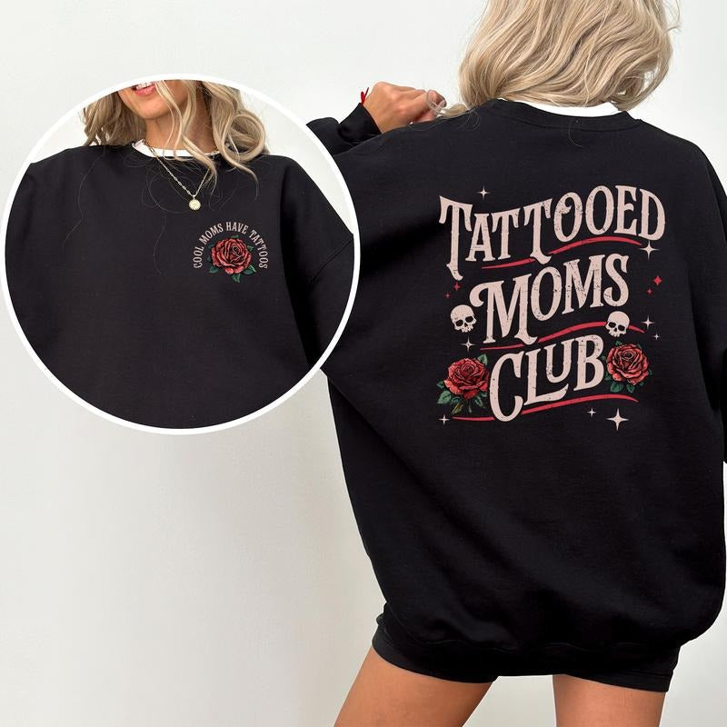 Vintage Tattooed Moms Club Retro Cool Have Tattoos - Adult & Kids T-Shirts, Sweatshirts & Hoodies apparel design preview 1
