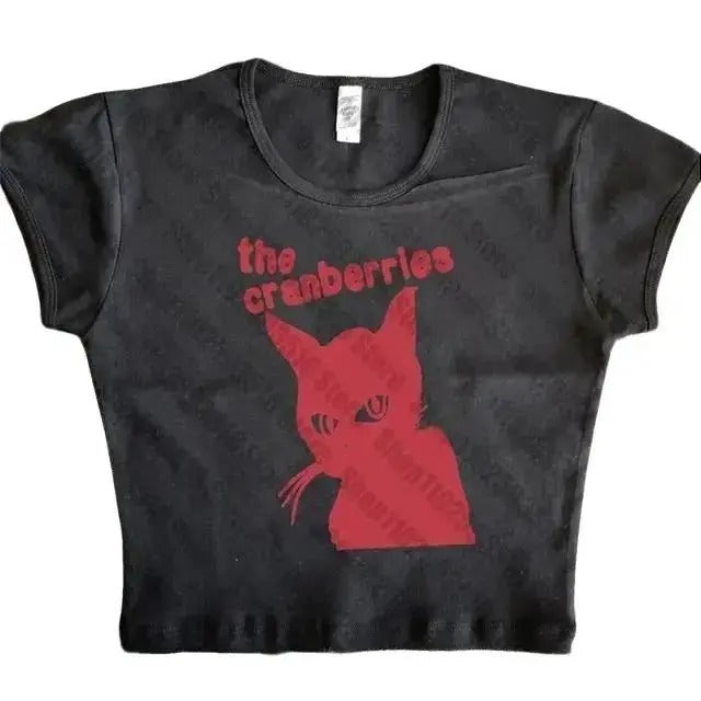 Vintage Cranberries Baby Gothic Punk Street Cat - Adult & Kids T-Shirts, Sweatshirts & Hoodies apparel design preview 1