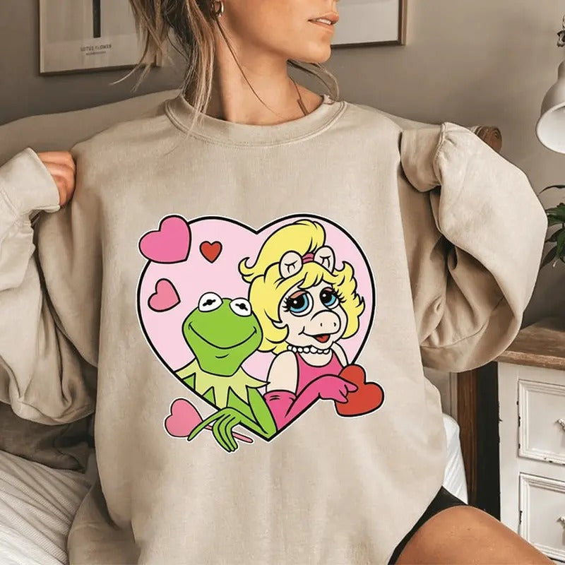 Vintage Muppets Carol Kermit Miss Piggy Love Funny - Adult & Kids T-Shirts, Sweatshirts & Hoodies apparel design preview 1