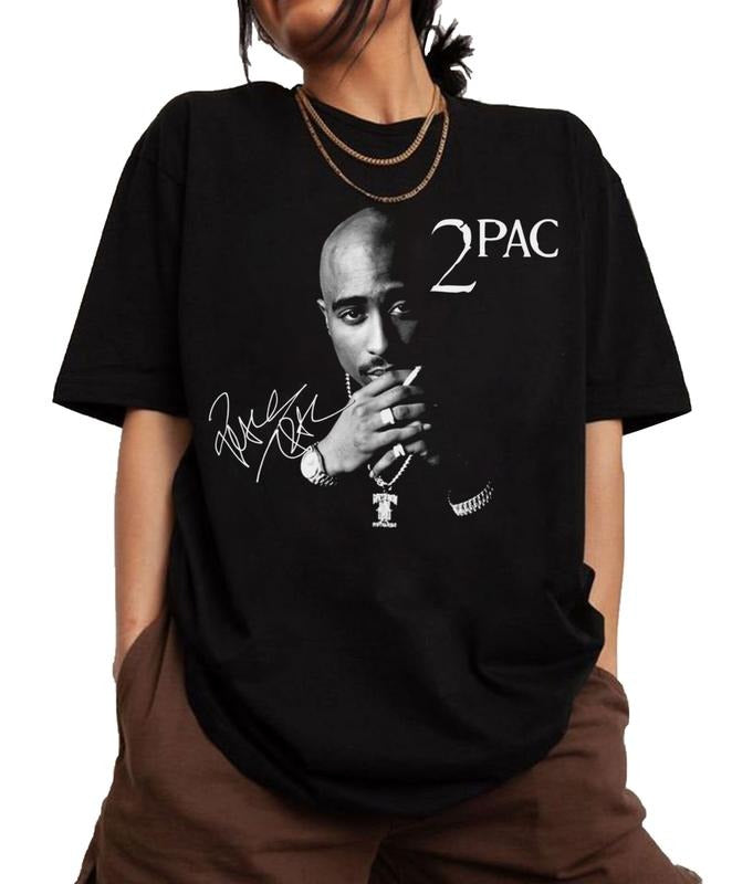 Vintage Tupac Shakur Smoke 2Pac 90s Bootleg Hip Hop - Adult & Kids T-Shirts, Sweatshirts & Hoodies apparel design preview 1