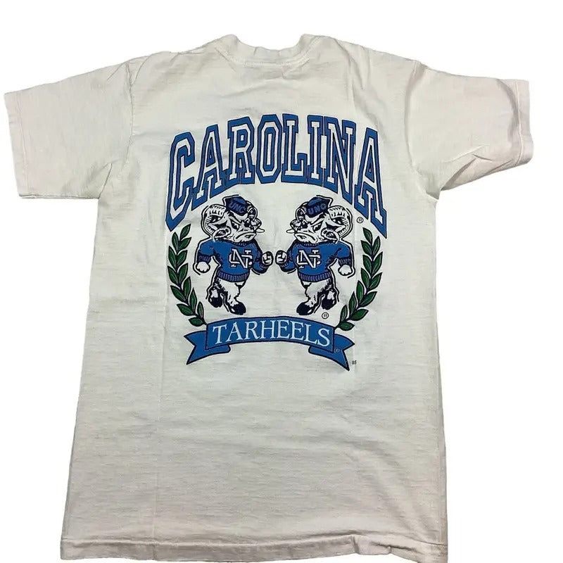 Vintage UNC Tar Heels 80s 1 Side Back - Adult & Kids T-Shirts, Sweatshirts & Hoodies apparel design preview 1