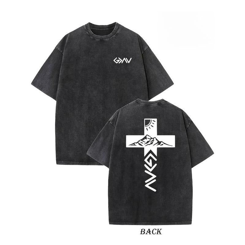 Vintage Creative Pattern Washed Sun Cross' Double - Adult & Kids T-Shirts, Sweatshirts & Hoodies apparel design preview 1