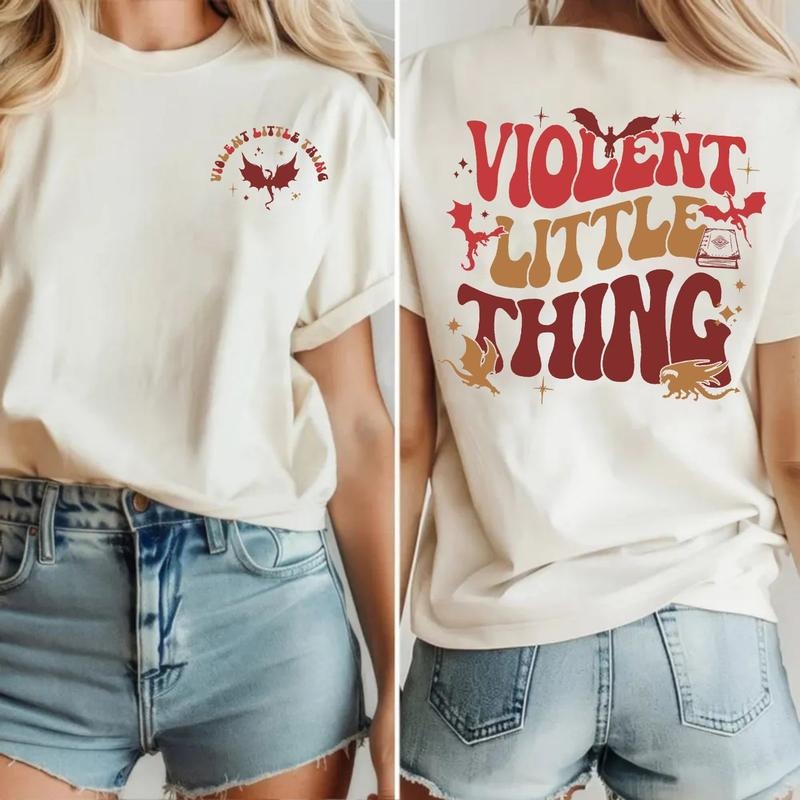Violent Little Thing 2 Sided Fourth Wing Bookish - Adult & Kids T-Shirts, Sweatshirts & Hoodies apparel design preview 1