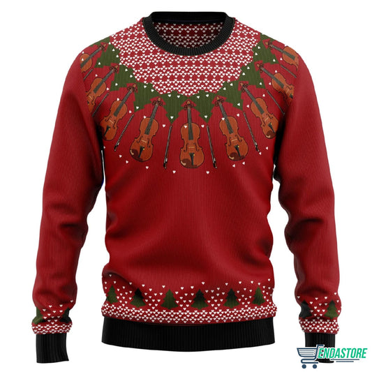 Violin Lover 3D Ugly Christmas Sweater - Holiday Gift product image