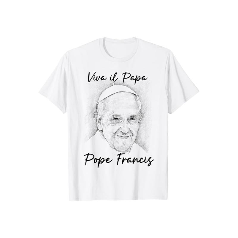 Viva Il Papa Pope Francis Crew Neck Short Sleeve Tops - Adult & Kids T-Shirts, Sweatshirts & Hoodies apparel design preview 1