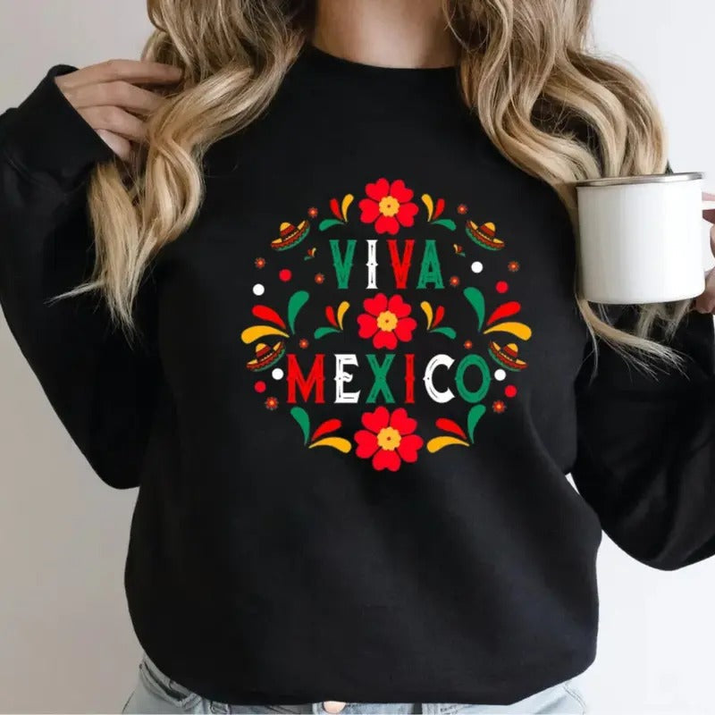 Viva Mexico September 16th Pride Mexican Fiesta - Adult & Kids T-Shirts, Sweatshirts & Hoodies apparel design preview 1