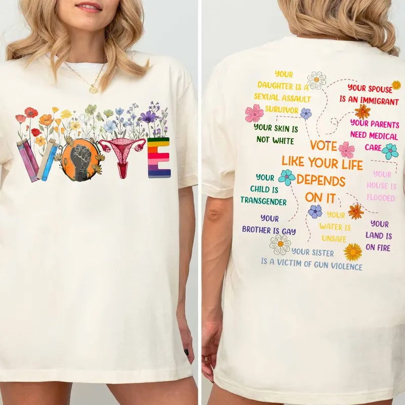 Vote As If Kamala Harris Voting Election Roe V Wade - Adult & Kids T-Shirts, Sweatshirts & Hoodies apparel design preview 1