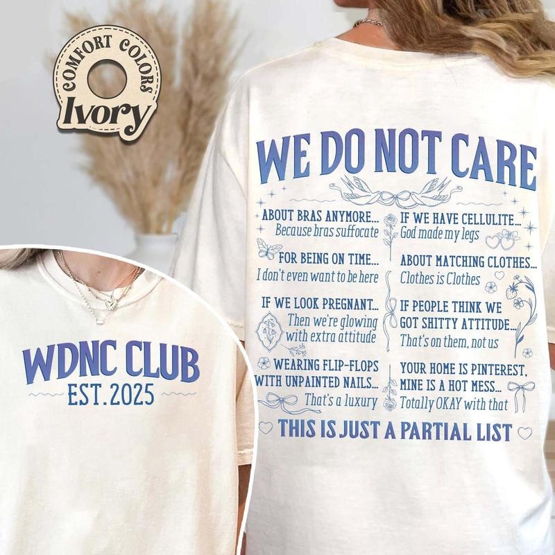 WDNC We Do Not Care Club Comfort Colors Gen X Don'T - Adult & Kids T-Shirts, Sweatshirts & Hoodies apparel design preview 1