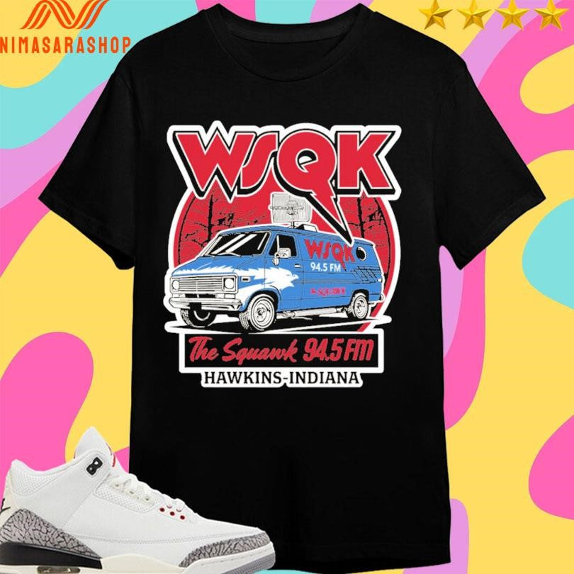 WSQK The Squawk 94.5 Fm Hawkins Indiana - Adult & Kids T-Shirts, Sweatshirts & Hoodies apparel design preview 1