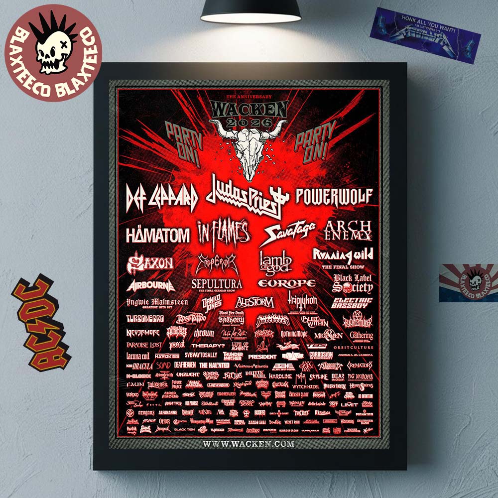 Wacken Open Air 2026 Festival The Anniversary Full - Adult & Kids T-Shirts, Sweatshirts & Hoodies apparel design preview 1