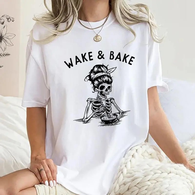 Wake Bake Mama Funny Sourdough Baker Mommy Unhinged - Adult & Kids T-Shirts, Sweatshirts & Hoodies apparel design preview 1