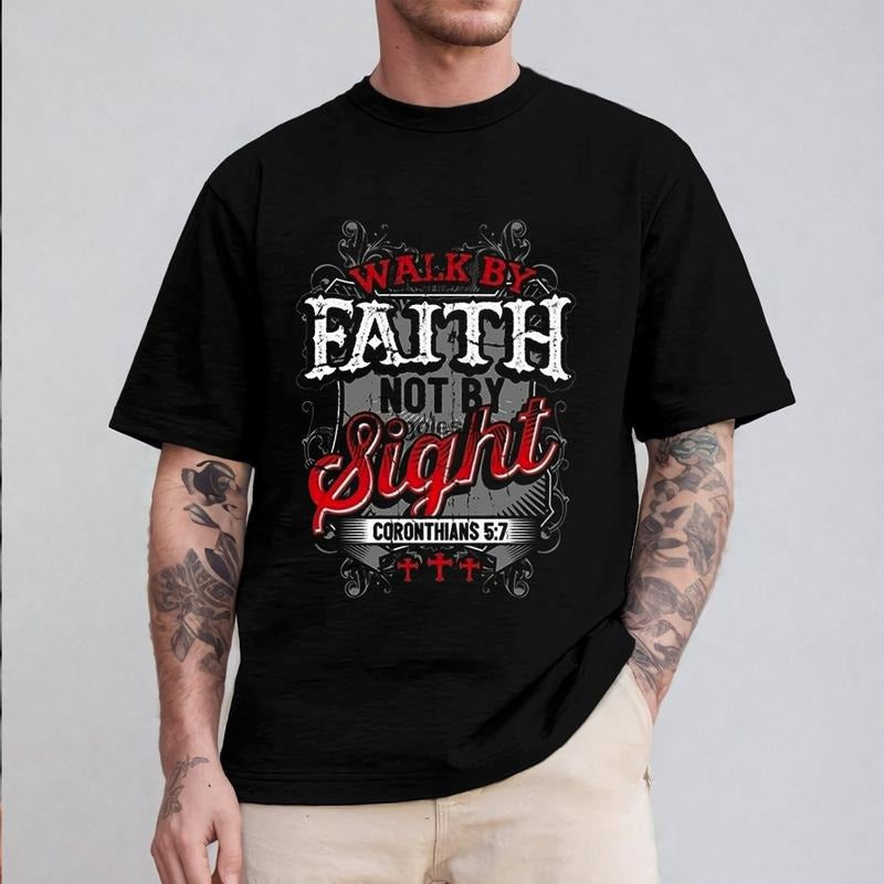 Walk Faith Not Sight Bible Verses Pure Cotton Fabric - Adult & Kids T-Shirts, Sweatshirts & Hoodies apparel design preview 1