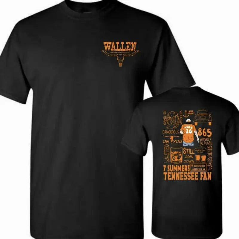 Wallen Tennessee Bold Bull Skull Vibrant Celebrating - Adult & Kids T-Shirts, Sweatshirts & Hoodies apparel design preview 1