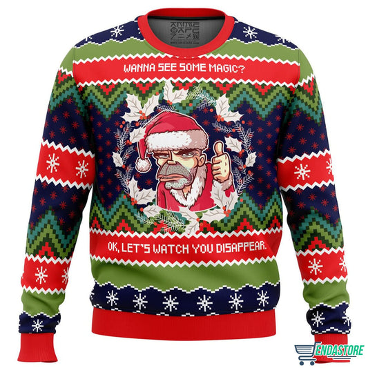 Wanna see some magic Bad Santa 3D Christmas Sweater - Holiday Gift product image