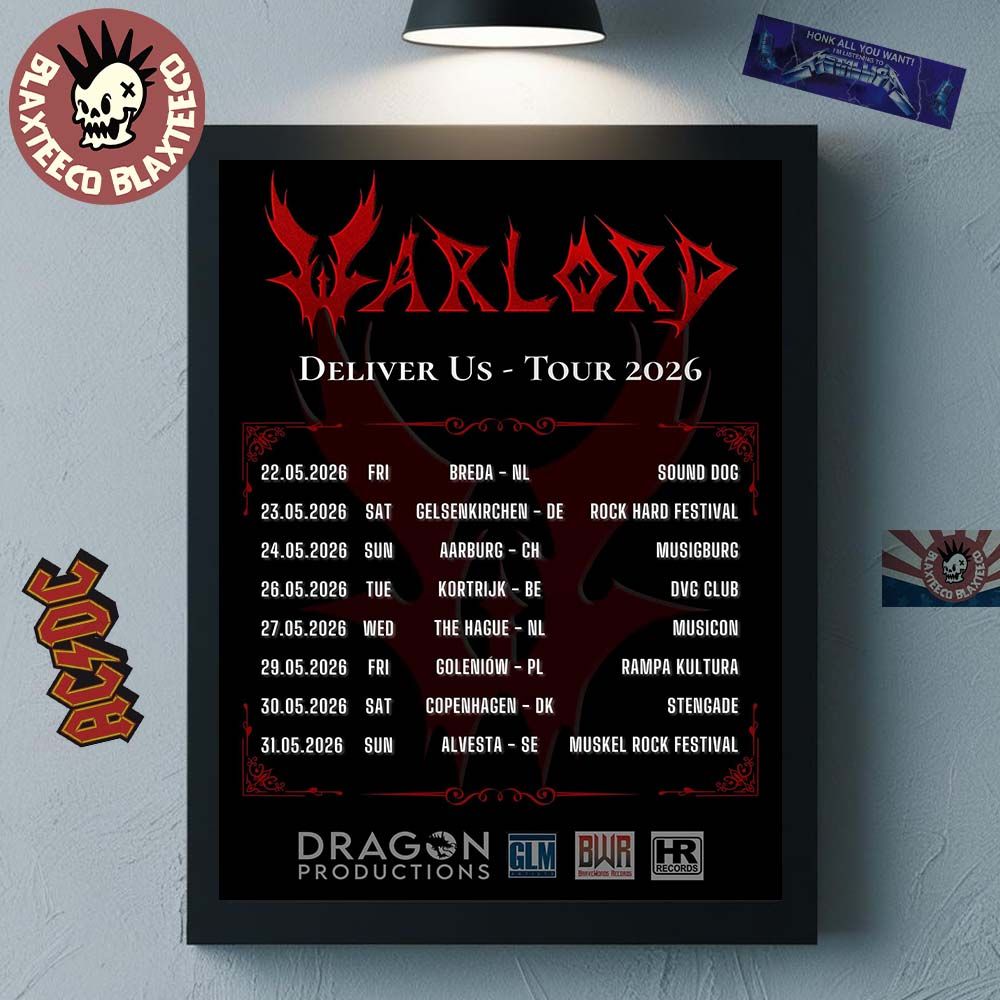 Warlord Deliver Us Europe 2026 Tour Schedule Dates - Adult & Kids T-Shirts, Sweatshirts & Hoodies apparel design preview 1