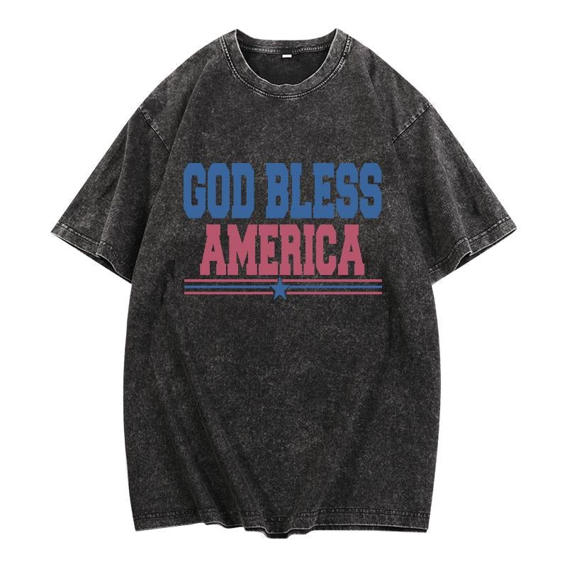 Washed Bold 'God Bless America' Statement - Adult & Kids T-Shirts, Sweatshirts & Hoodies apparel design preview 1