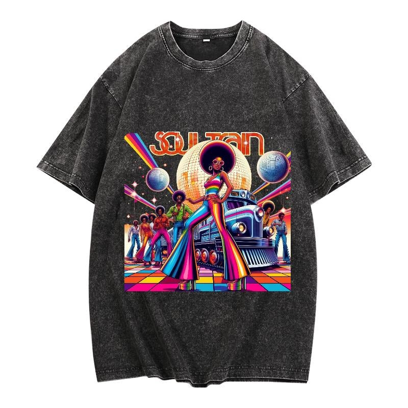 Washed Retro Inspired "Soul Train" Iconic Disco Era - Adult & Kids T-Shirts, Sweatshirts & Hoodies apparel design preview 1