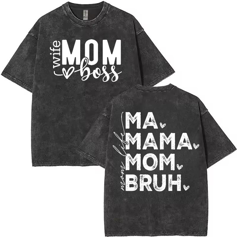 Washed Mom Nicknames: Showcasing "Wife Boss" "MA MAMA - Adult & Kids T-Shirts, Sweatshirts & Hoodies apparel design preview 1