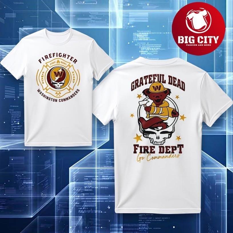 Washington Commanders x Grateful Dead fire dept - Adult & Kids T-Shirts, Sweatshirts & Hoodies apparel design preview 1