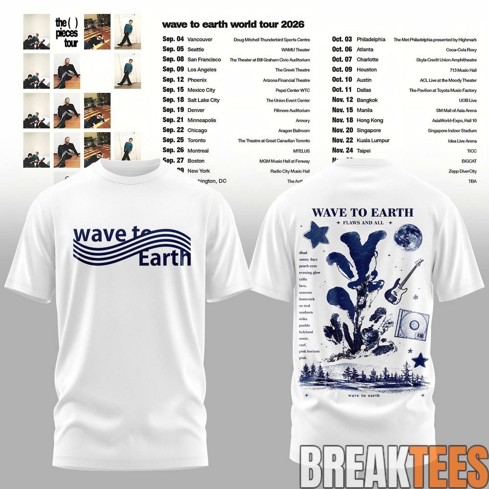 Wave to Earth The Pieces Tour 2026 Blue Bloom - Adult & Kids T-Shirts, Sweatshirts & Hoodies apparel design preview 1