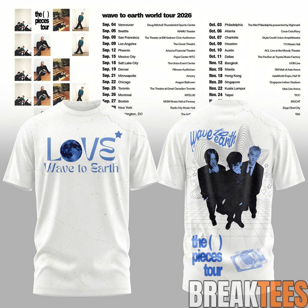 Wave to Earth The Pieces Tour 2026 Love - Adult & Kids T-Shirts, Sweatshirts & Hoodies apparel design preview 1