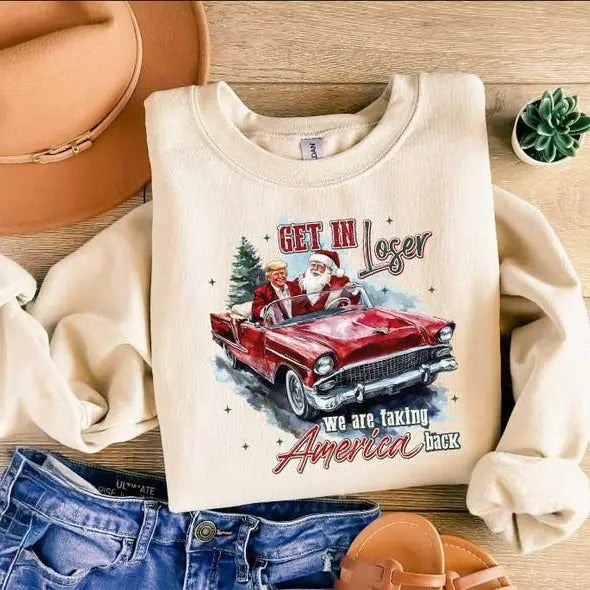 We Are Taking America Back Trump Republican Santa - Adult & Kids T-Shirts, Sweatshirts & Hoodies apparel design preview 1