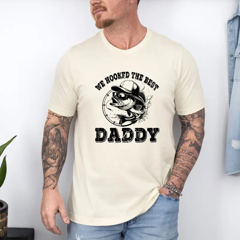 We Hooked Best Daddy Bass Fishing Fisherman Dad Ever - Adult & Kids T-Shirts, Sweatshirts & Hoodies apparel design preview 1