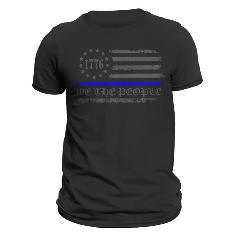 We People 1776 Thin Blue Flag Police Casual Classic - Adult & Kids T-Shirts, Sweatshirts & Hoodies apparel design preview 1