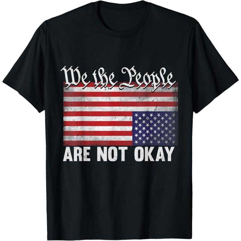 We People Are Not Okay Flipped American Flag - Adult & Kids T-Shirts, Sweatshirts & Hoodies apparel design preview 1