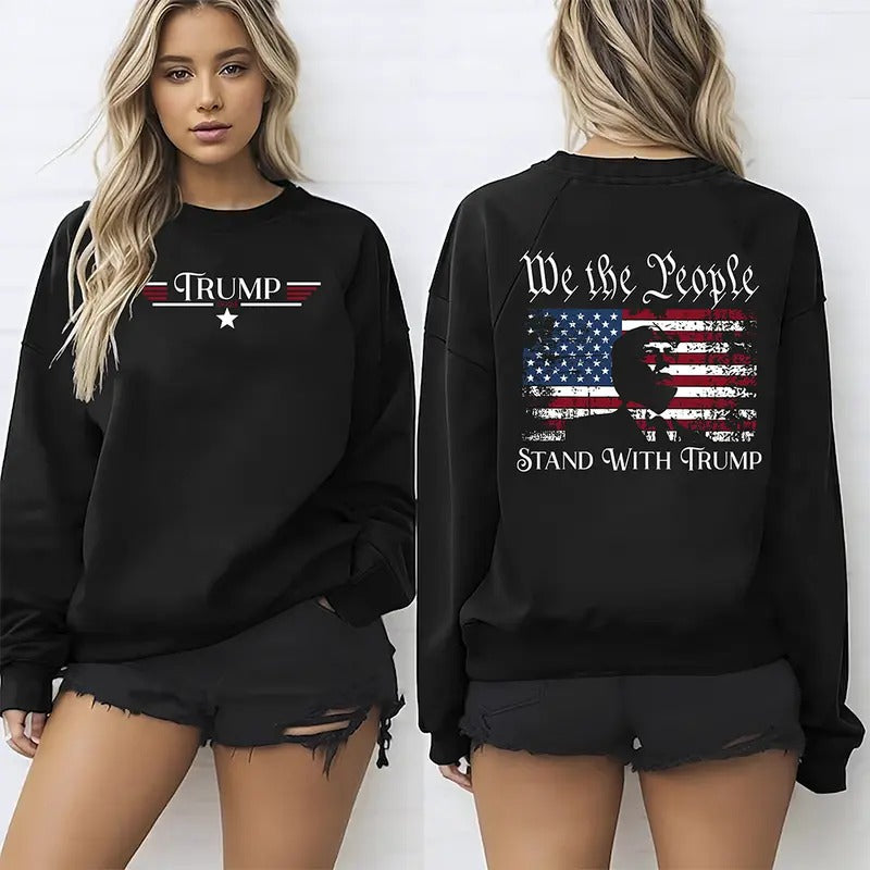 We People Stand Donald Trump Support Election 2024 - Adult & Kids T-Shirts, Sweatshirts & Hoodies apparel design preview 1