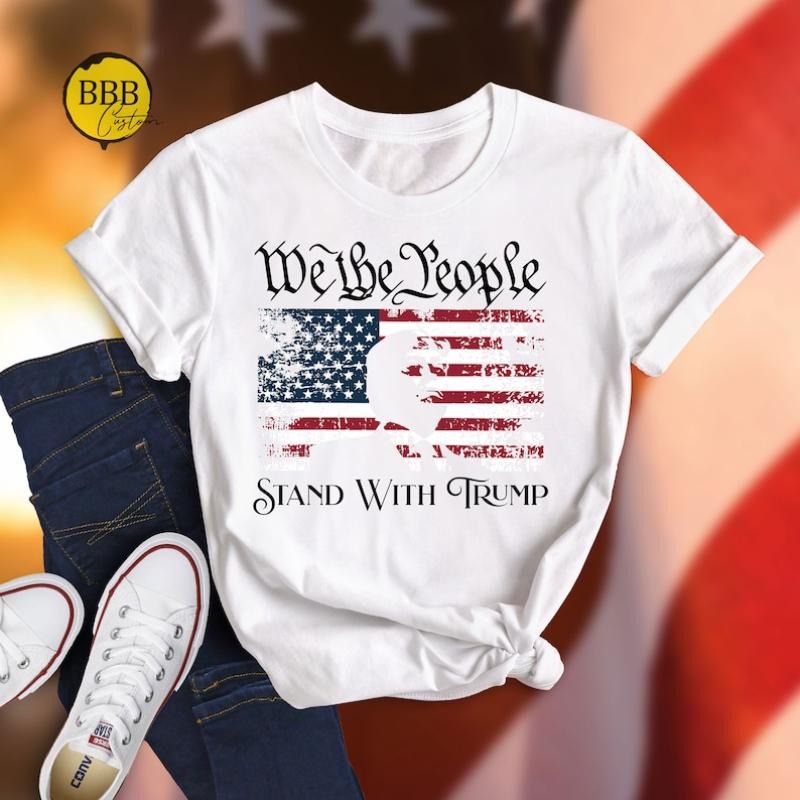 We People Stand Donald Trump Support Election 2024 - Adult & Kids T-Shirts, Sweatshirts & Hoodies apparel design preview 1
