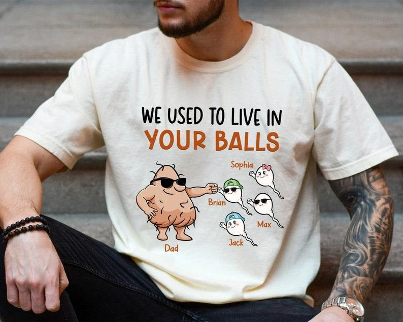 We Used Live Your Balls Funny Dad Husband - Adult & Kids T-Shirts, Sweatshirts & Hoodies apparel design preview 1