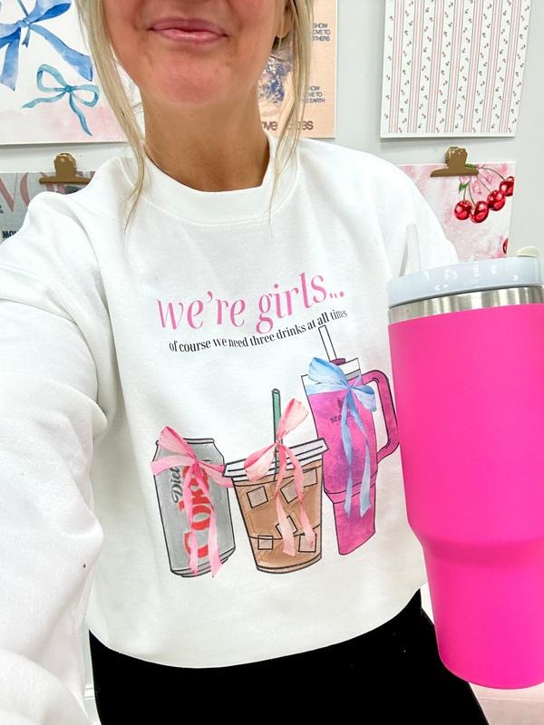 'We'Re Bow Drinks' Cozy Girly Diet Coke - Adult & Kids T-Shirts, Sweatshirts & Hoodies apparel design preview 1